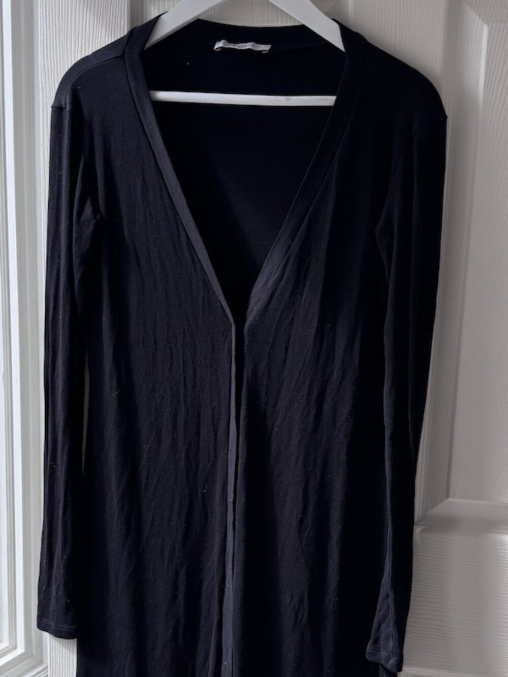 Max Mara Leisure Black Longline Duster Cardigan Jacket, Size M/L
